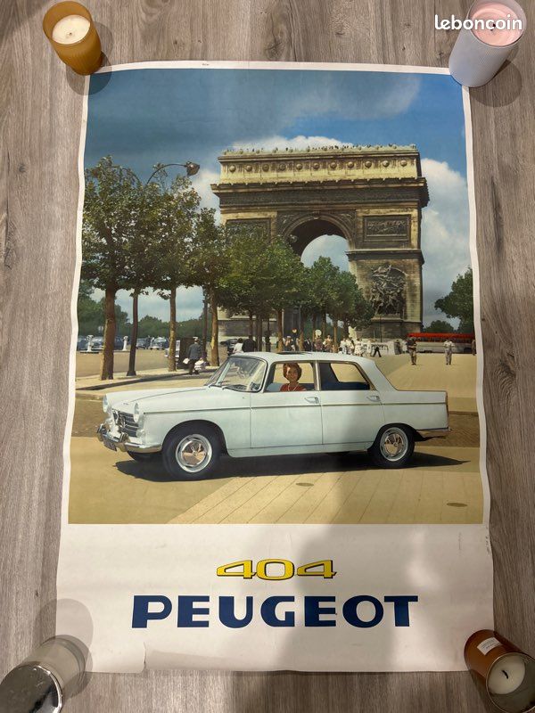 Affiche Originale Peugeot Rétro 40x60 Cm - Publicité Vintage France - Bon état