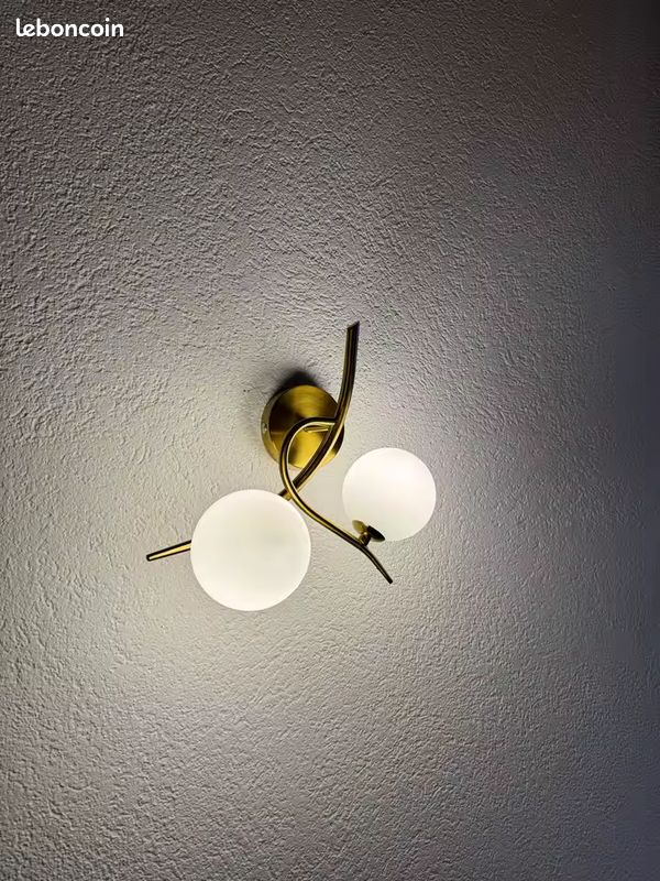 Applique fer nordique LED boule verre G9 chambre couloir (image 2)
