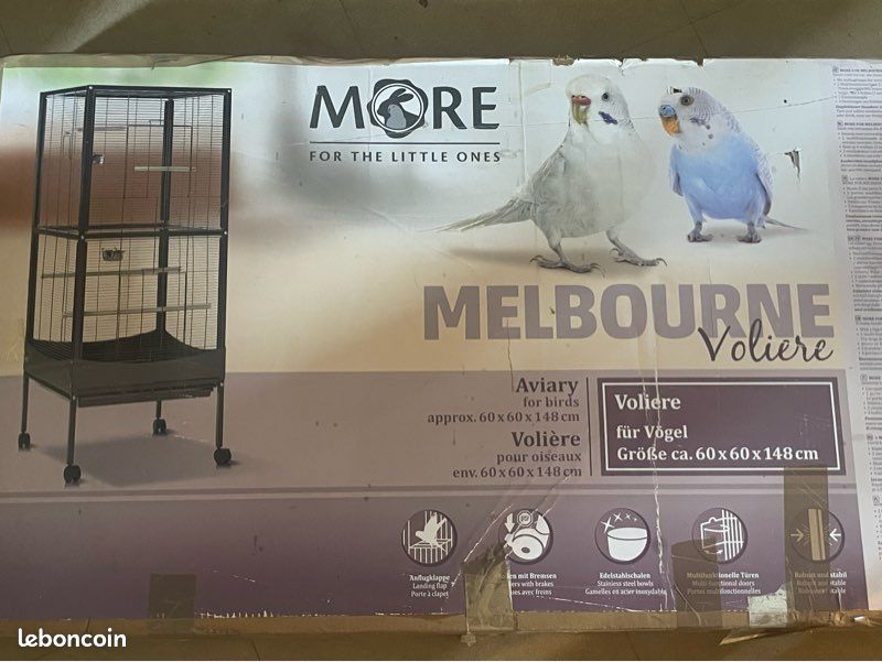 Volière neuve - Grande cage à oiseaux (60x60x148cm) (image 2)