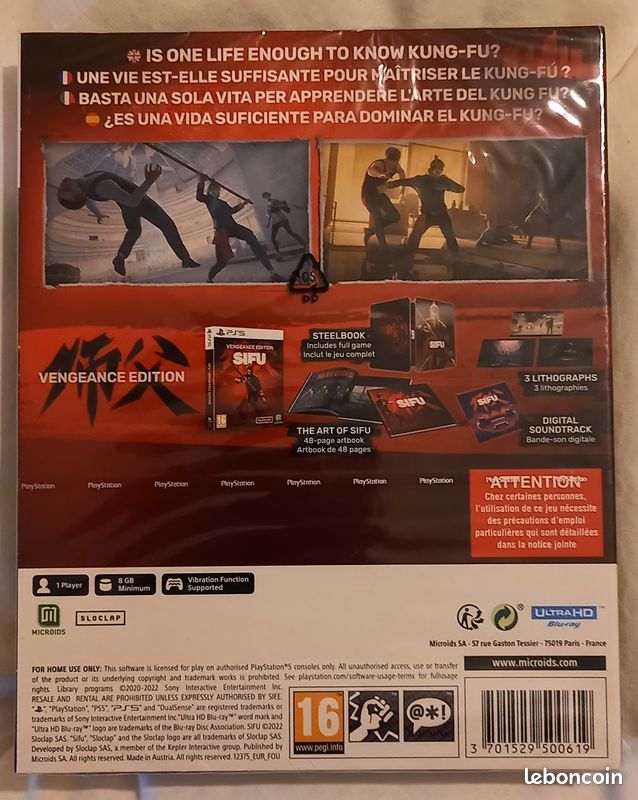SIFU Vengeance Edition Steelbook PS5 - Jeu Sony PlayStation 5 NEUF Sous Cellophane - Édition Limitée