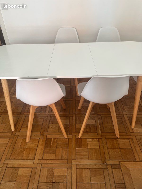Table à manger extensible blanche 4-8 personnes (image 11)