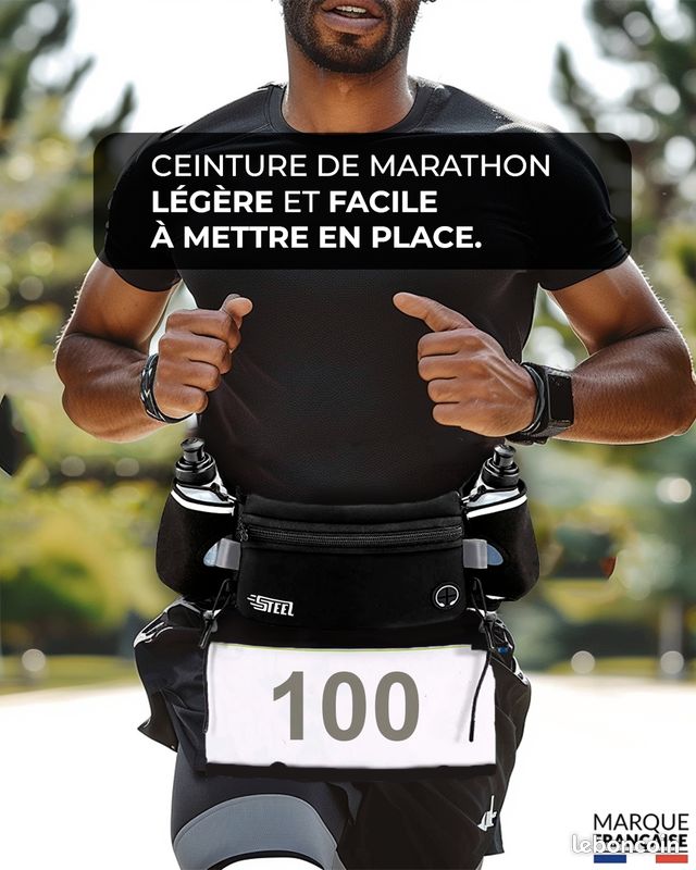 Ceinture Running Hydratation Avec 2 Gourdes 175ml - Sac Banane Sport Nylon Réglable 70-150cm Pour Course, Trail, Vélo