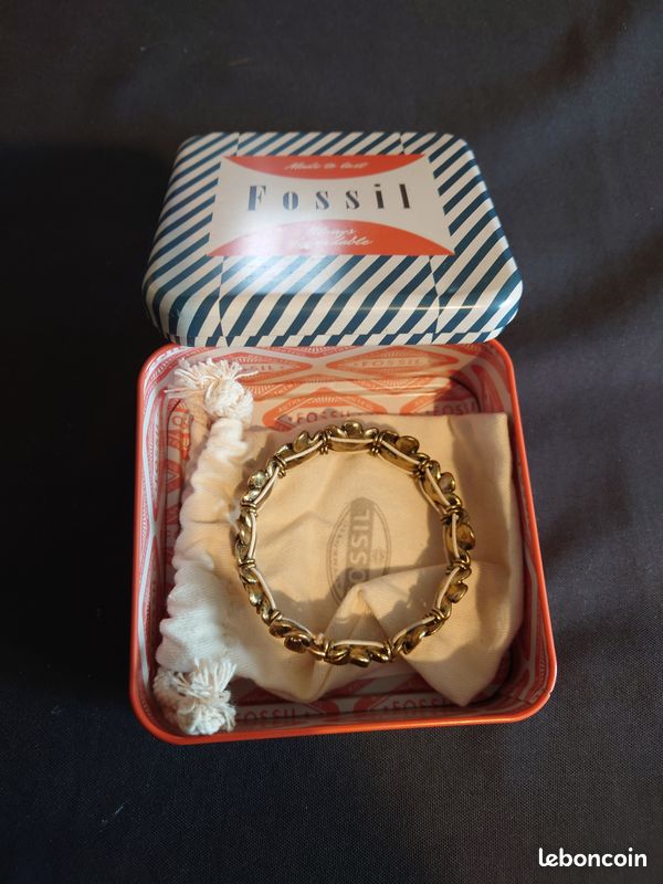 Bracelet en metal fossil - excellent etat - dans sa boite d'origine (image 2)