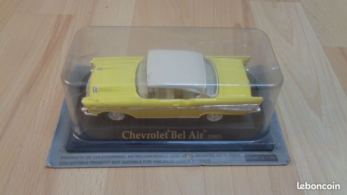 Modèle Réduit Chevy Bel Air 1957 Bleu - Échelle 1/43 - Del Prado - Occasion Avec Léger Défaut