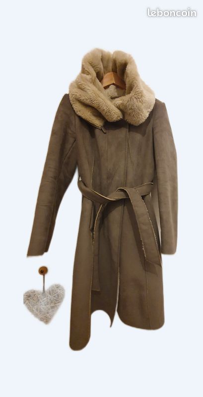 Manteau femme taille 40 fausse fourrure, dessus faux mouton