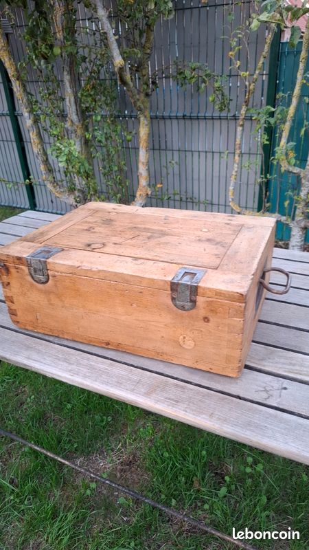 Rare caisse militaire allemande années 40/50 en bois massif et métal (image 14)