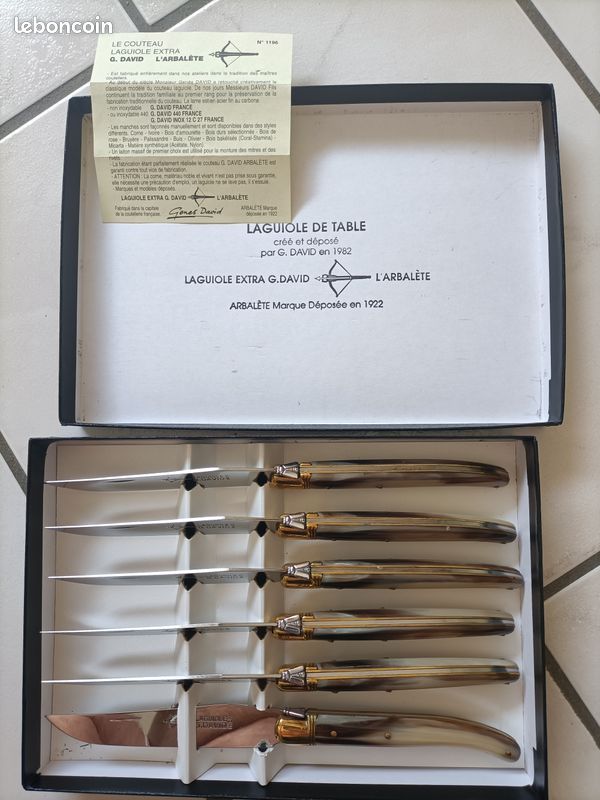 Coffret 6 couteaux Laguiole Arbalète G.DAVID (image 2)