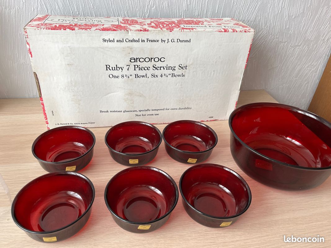 Lot 4 coupelles arcoroc France verte jaune - Arts de la table