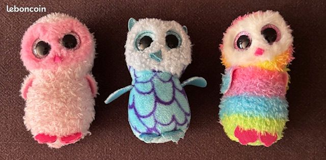 Lot 3 mini peluches hiboux (image 1)
