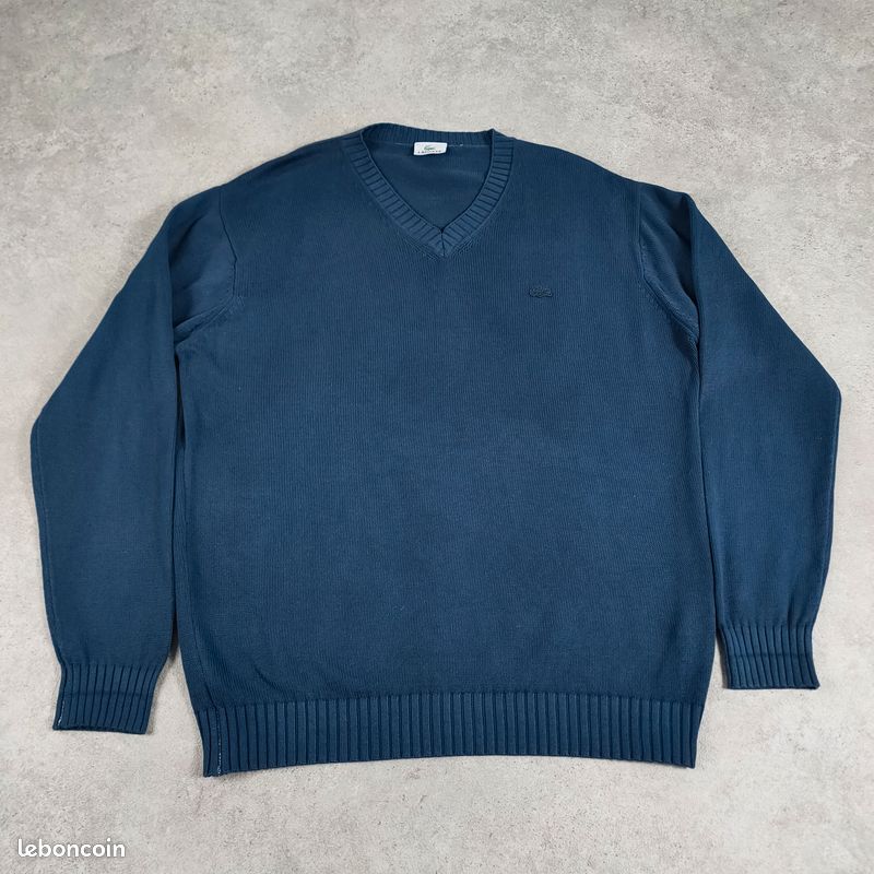 Pull à col polo en coton Bleu Calvin klein - Homme