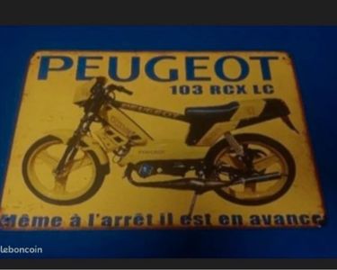 Enseigne lumineuse Peugeot Frères, double-face, 37 x 75 cm