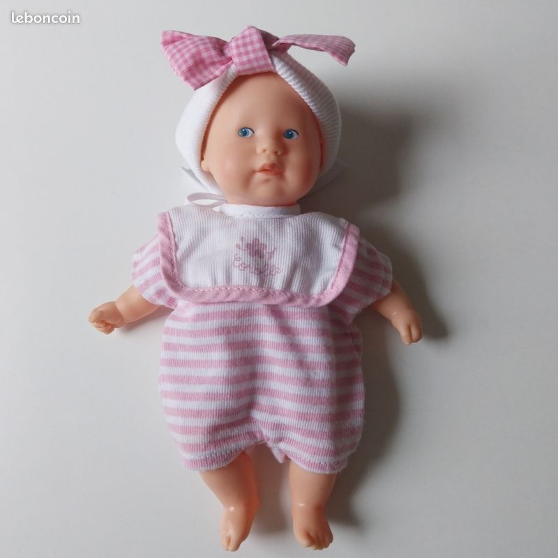 Poupée Corolle Vintage 1991 - Bébé Chauve 32cm - Robe Rose - Lot
