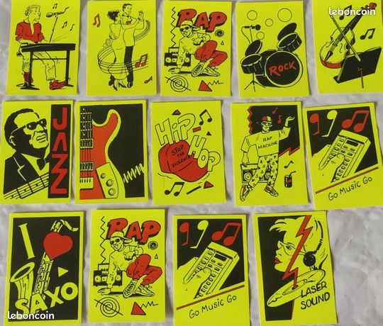 Autocollant Vintage Espace Musique Années 80 - Sticker Souvenir Rétro - Occasion