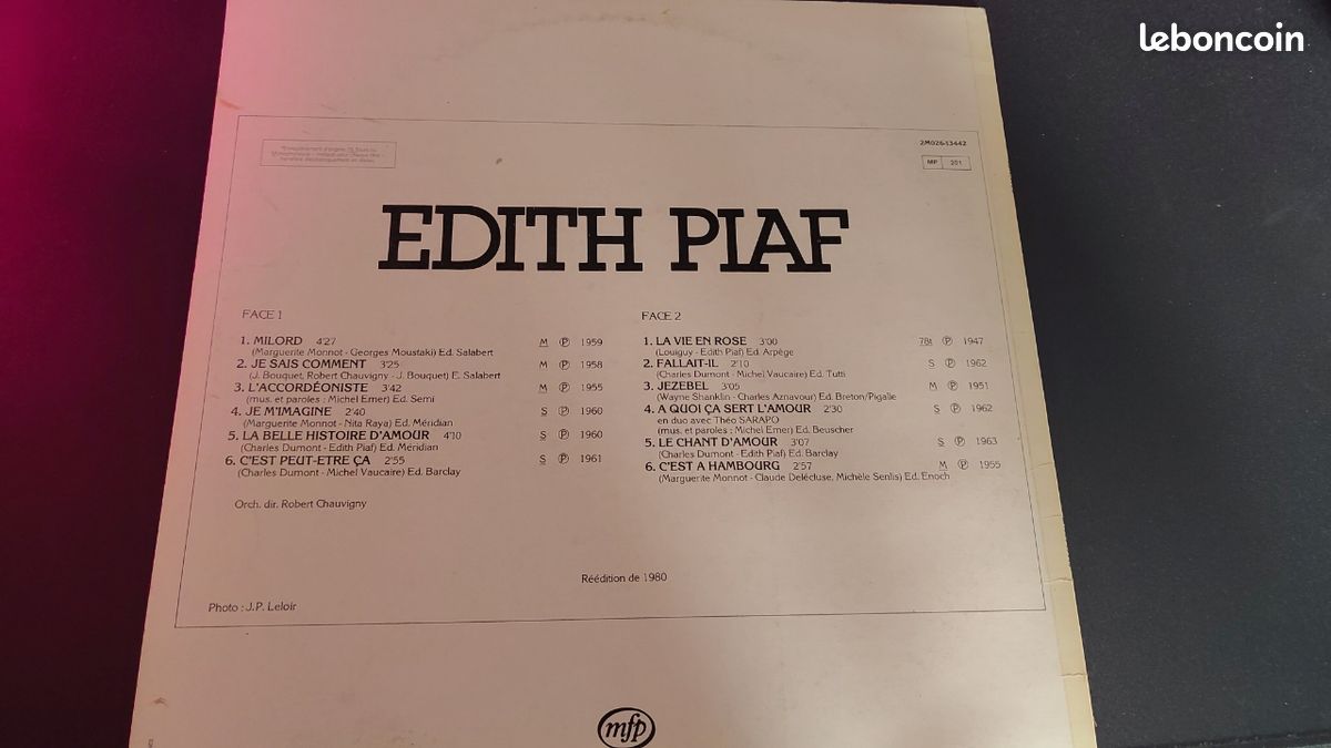 Vinyle Édith Piaf (image 2)