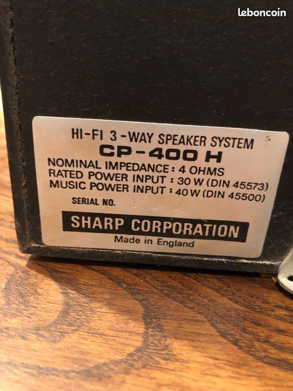 Enceintes Sharp CP-400H (image 2)