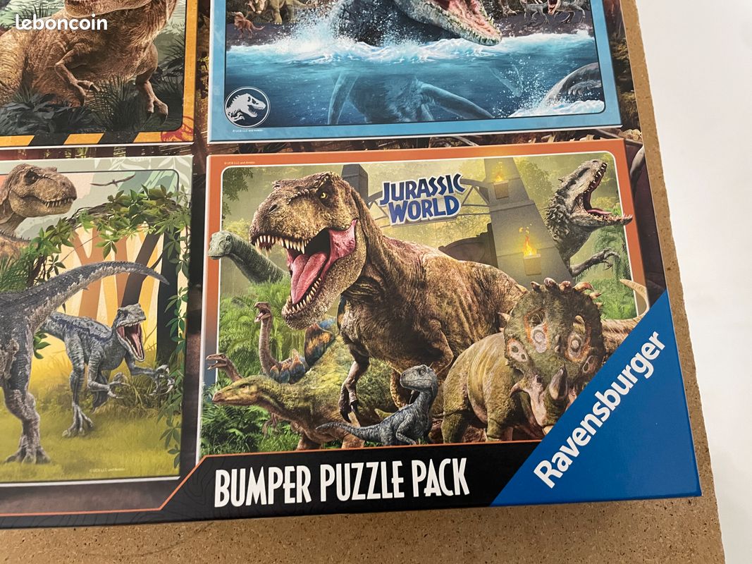 Ravensburger Coffret 4 Puzzles Jurassic World – 4x100 Pièces, Cadeau Idéal Pour Fans De Dinosaures Dès 5 Ans