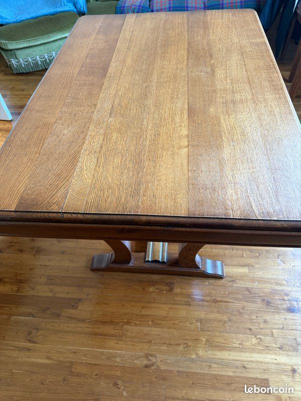 Table rectangulaire bois 90/128cm+2 rallonges de 33cm chacune (image 1)