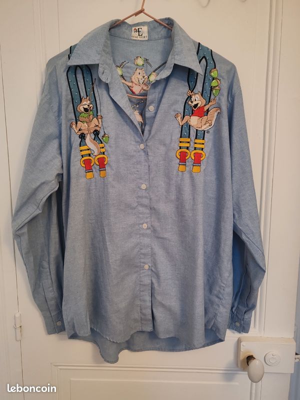 Chemise boutonnée vintage des années 1980 à carreaux en chêne rouge