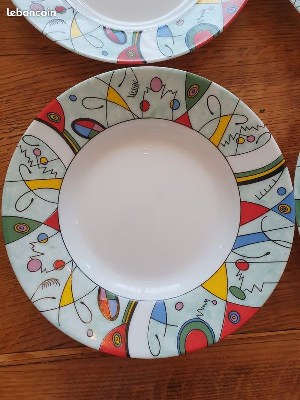 Lot De 6 Assiettes Creuses Arcopal Victoria Vintage - Motif Fleuri, Verre, Bon état Avec Légères Traces