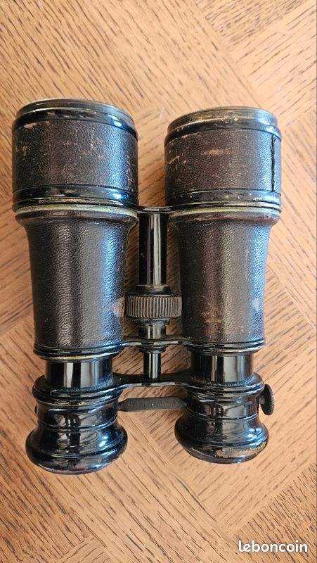 Jumelles vintage militaires et de théâtre britanniques - Années 1920/30, métal et cuir, jumelles de collection - France