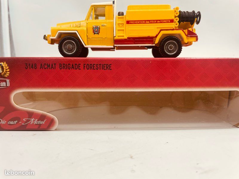 Camion De Pompiers Paris Solido 1/50 - Grue Richier, Rouge, Occasion (14 Cm)