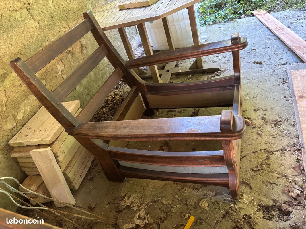 Ensemble canapé et fauteuils - à restaurer (image 2)