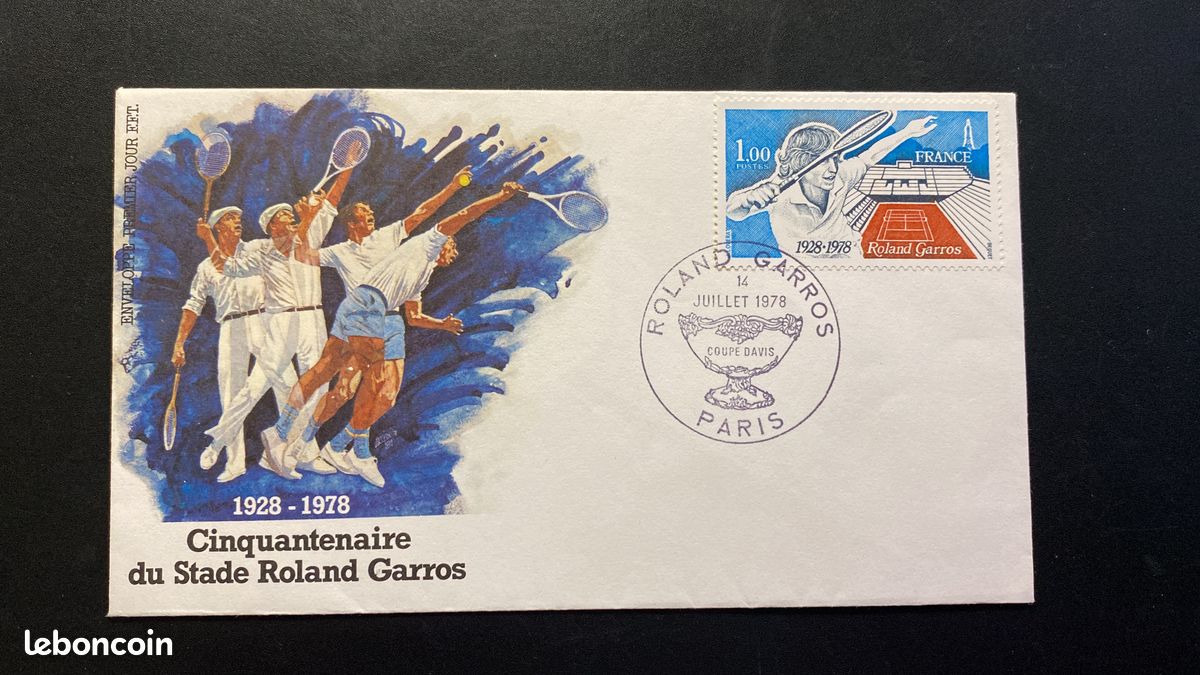 Enveloppe Premier Jour Roland Garros 1928/1978, Philatélie Tennis