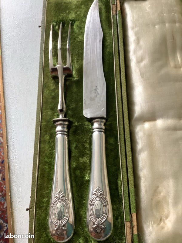 Couteau à Découper Ancien En Acier - Occasion, état Opérationnel