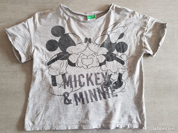 United Colors Of Benetton T-Shirt Bambino Grigia 120 Cm, In Cotone Biologico Con Logo Multicolor