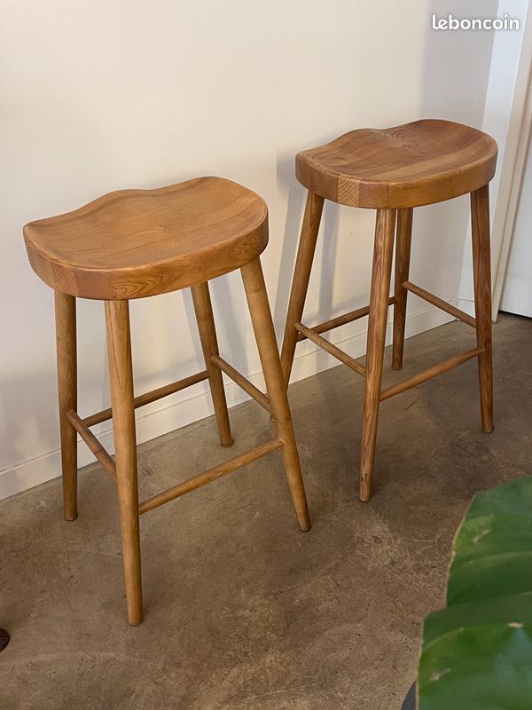 2 tabourets bois hauts Zara Home (image 1)