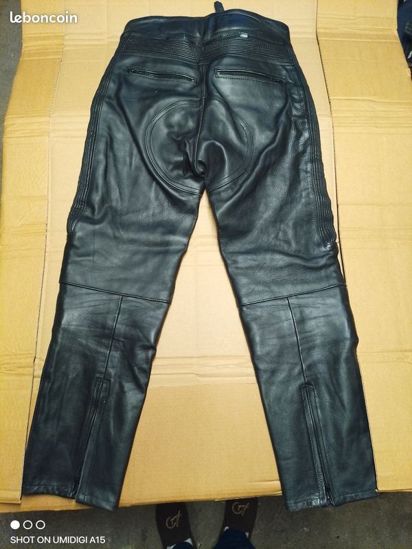 Pantalon cuir moto vintage (image 3)