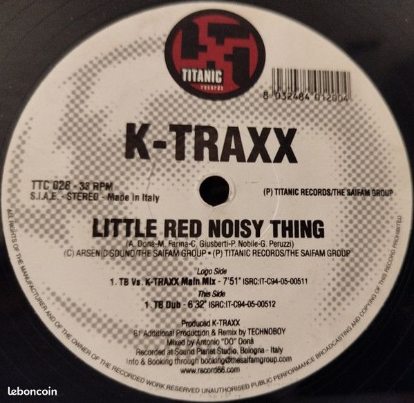 Vinyle Hardstyle / K-Traxx ‎– Little Red Noisy Thing (image 1)