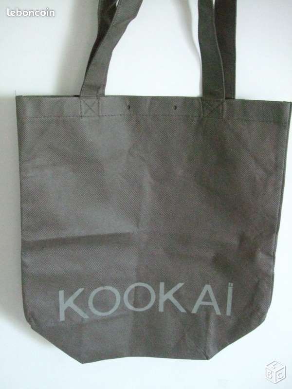 Joli Sac Tote Bag Toile Marron KOOKAI Pratique TBE (image 2)