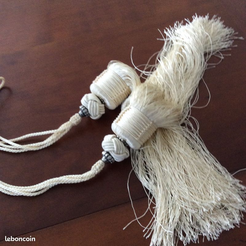 2 embrases travaillées Écru Art Maroc Neuve 20eur (image 2)