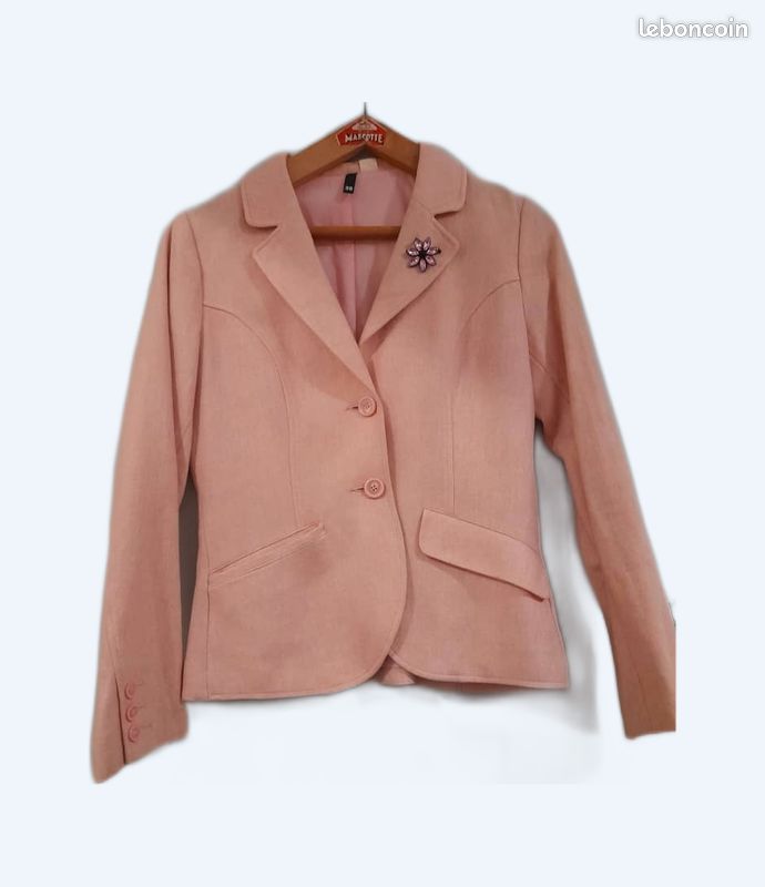 Veste classique en flanelle rose (image 3)