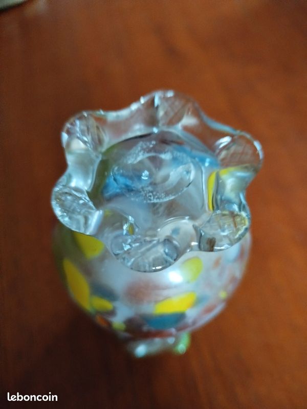 ✨ Vase en verre soufflé polychrome – Style Murano – Italie – Milieu XXᵉ siècle (image 6)