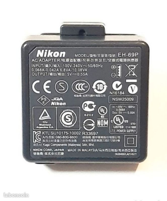 Adaptateur Secteur Nikon EH-62 + Coupleur EP-62F – Pour Coolpix (Neuf, Générique)
