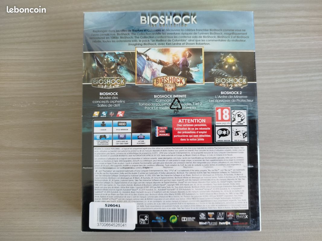 BioShock The Collection Sony PS4 Neuf Sous Blister Français