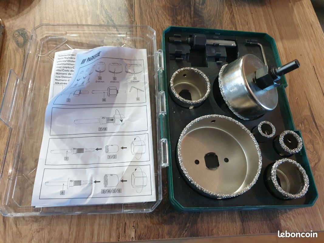 Set De Scies Cloches Parkside 9 Pièces - Pour Perceuse, Neuf, Idéal Pour Percer Du Bois, Métal, Plastique