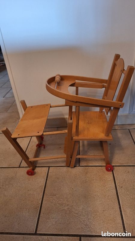 Chaise haute poupée en bois (image 4)