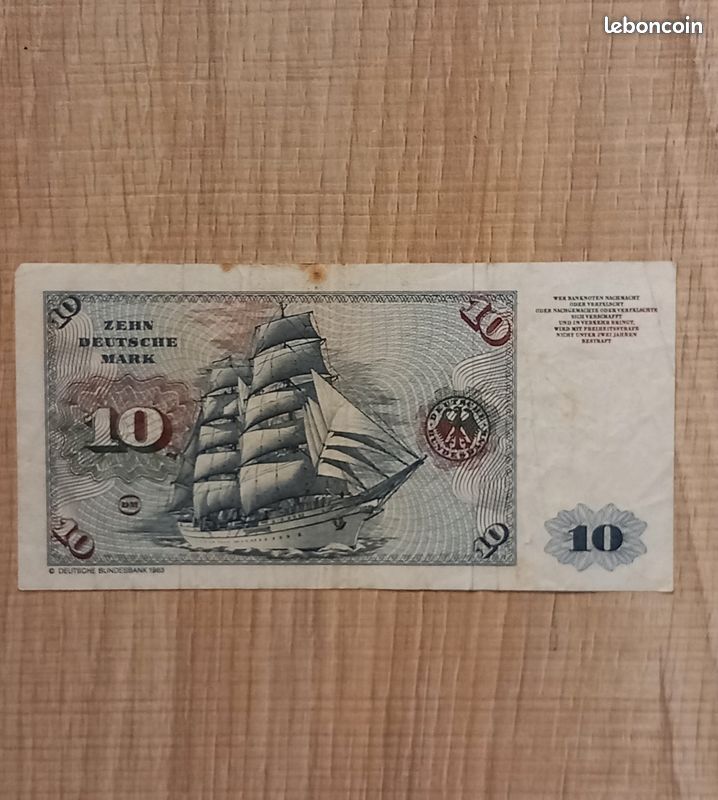 Billet de. Banque Allemagne 10 deutsche mark 1980 collection (image 2)