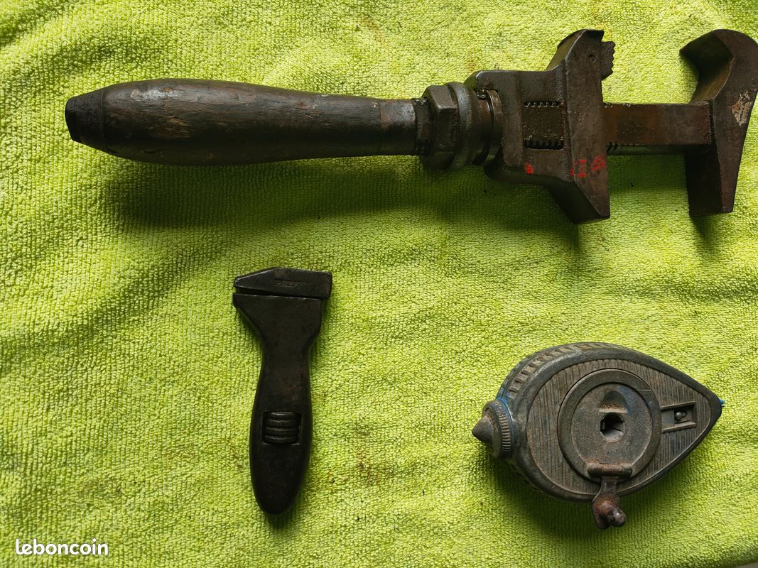 Ancienne Clé à Molette Anglaise – Clé Double Fourche – Outil Vintage Acier