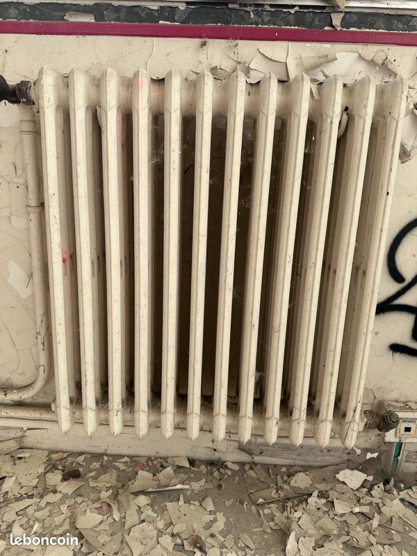 Lot De 8 Radiateurs Anciens En Fonte à Restaurer – Blanc Argenté, Sans Marque, Stockés Sans Rouille
