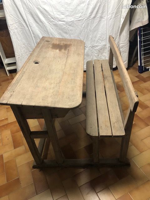 RARE - Table Ecole tout en bois (image 2)