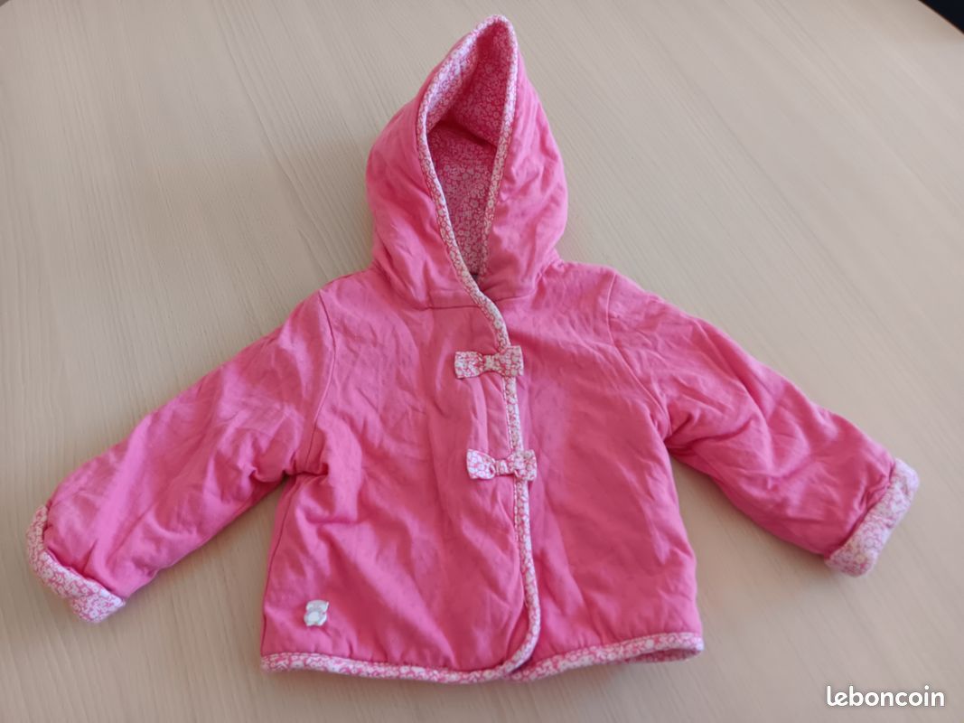 Manteau rose avec capuche – Mon premier major – 12 mois