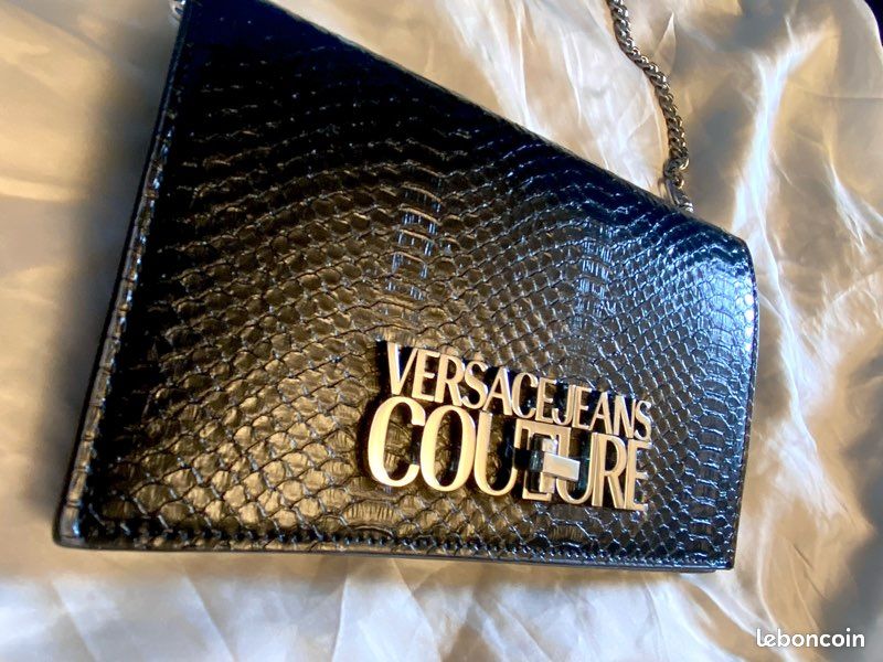 Pochette femme élégante bandoulière noir Versace Jeans Couture très bon état (image 1)