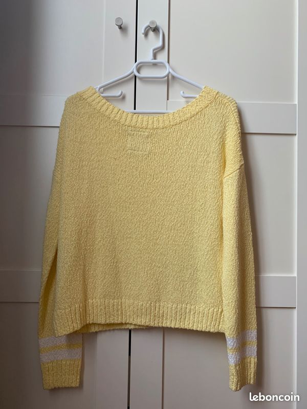 Pull Hollister jaune S (image 2)