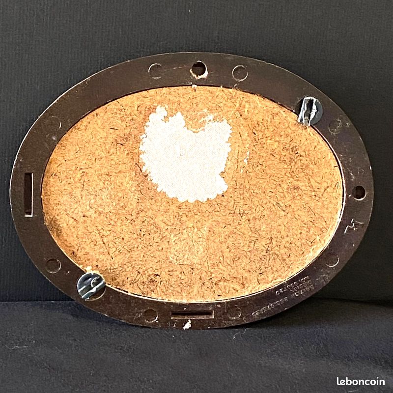 Dentelle Fuseaux Bruges Motif Personnage et Lune - Sous Verre Médaillon - Ancien (image 11)