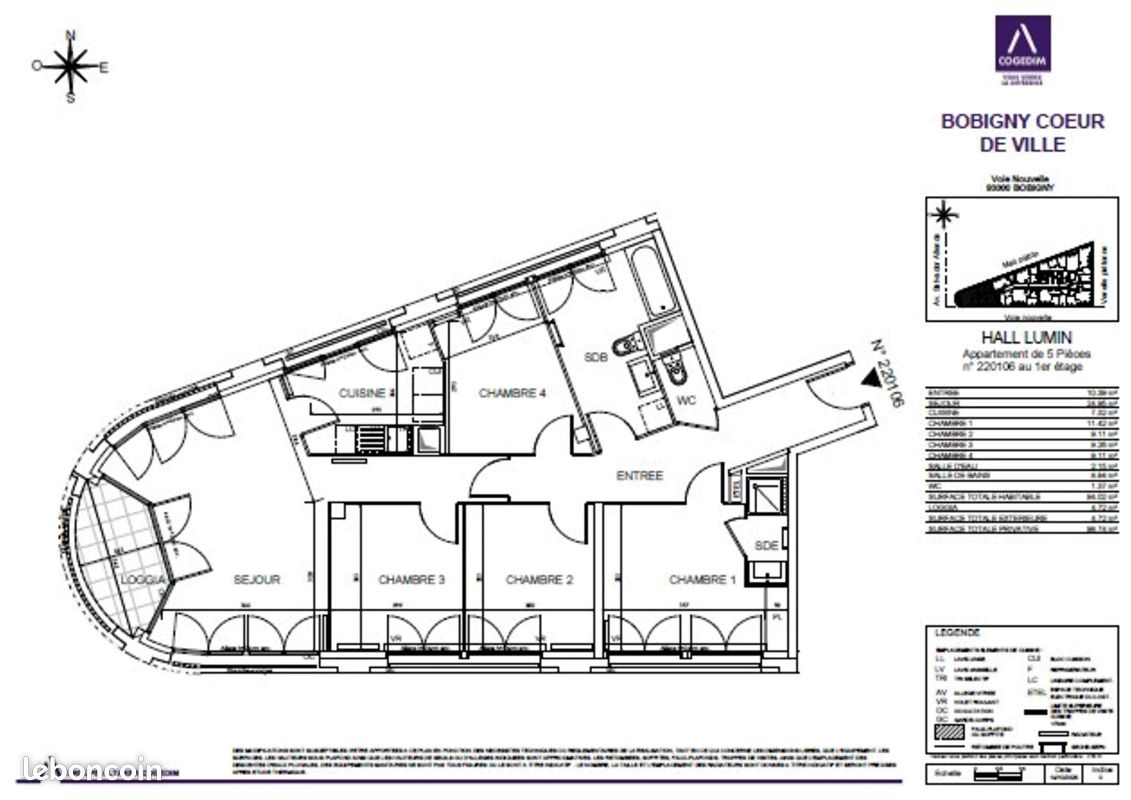 Appartement 5 pièces 94 m² · à Bobigny · 94 m² · 1 486 €