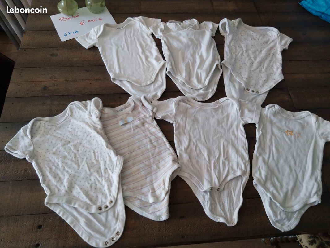 Lot de 6 bodies bébé fille 6 mois bb03 (image 9)